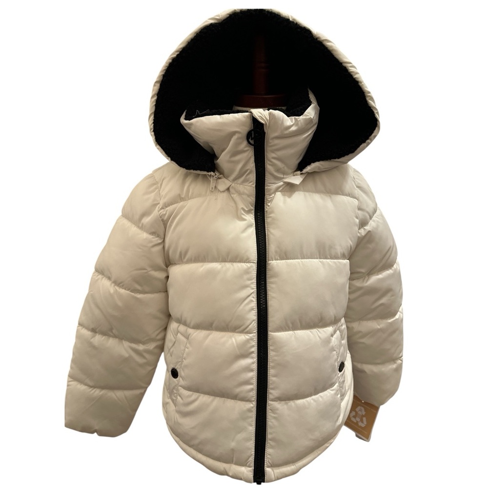 Michael Kors Girls Cream Puffer Coat Faux Fur Hood | NWT | Girls Size 6X